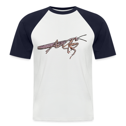 Männer Baseball-T-Shirt Rhombodera kirbyi Male - Weiß/Navy