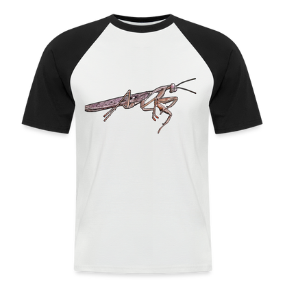 Männer Baseball-T-Shirt Rhombodera kirbyi Male - Weiß/Schwarz