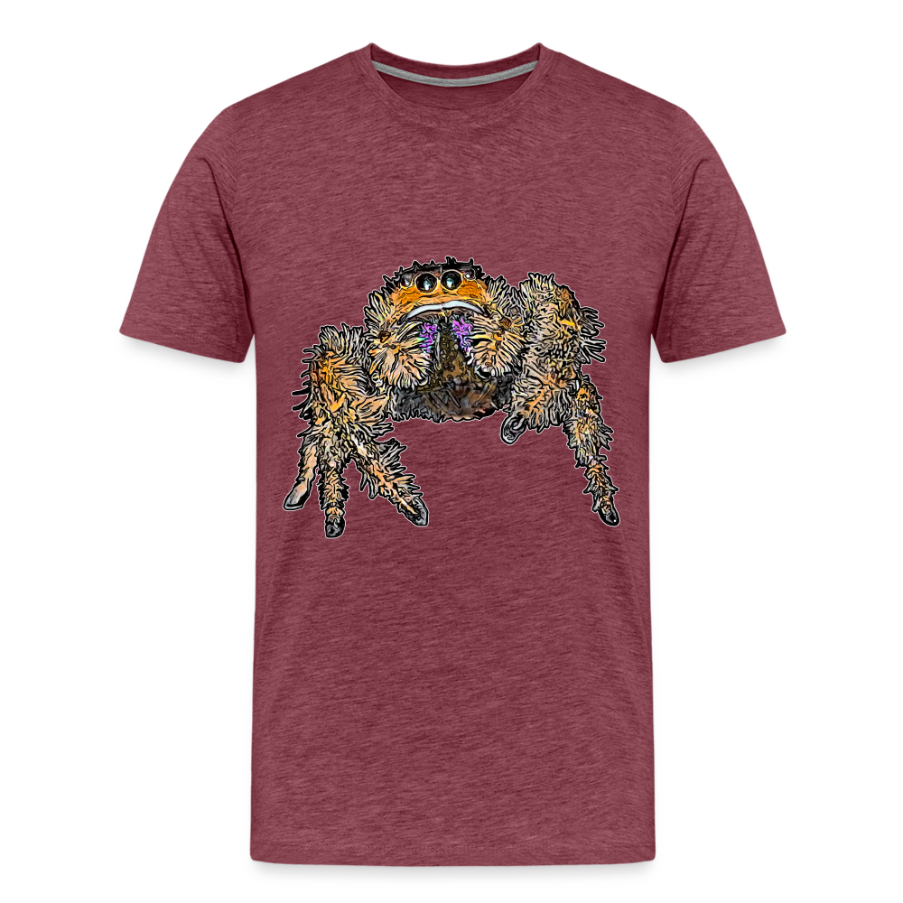 Männer Basic T-Shirt Phidippus regius Everglades female - Bordeauxrot meliert