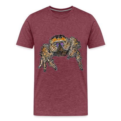 Männer Basic T-Shirt Phidippus regius Everglades female - Bordeauxrot meliert