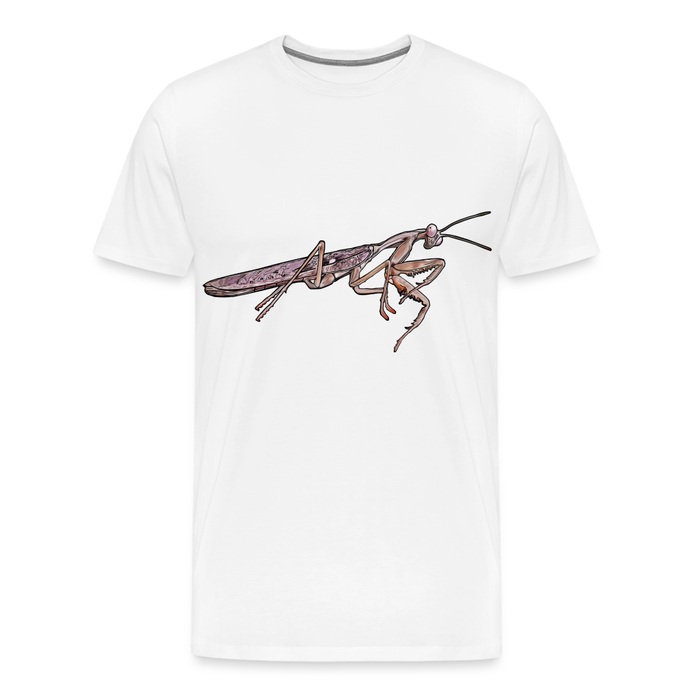 Männer Basic T-Shirt Rhombodera kirbyi Male - weiß