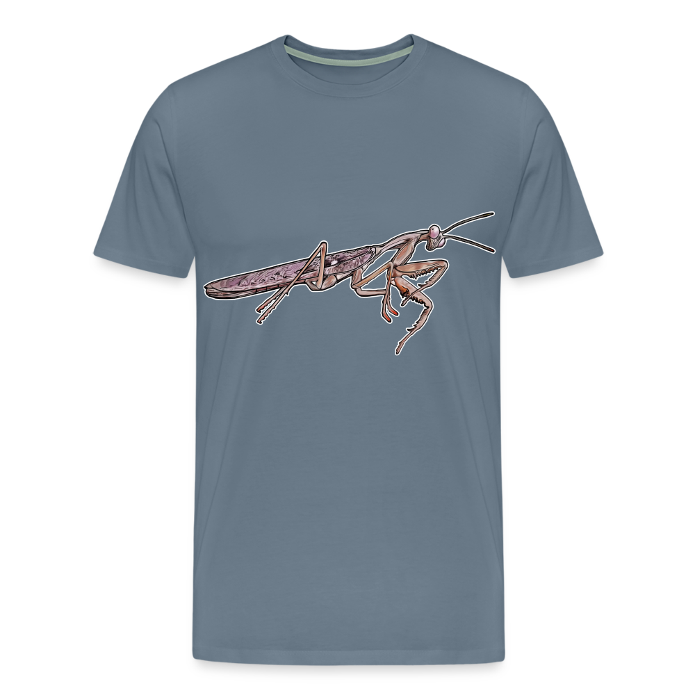 Männer Basic T-Shirt Rhombodera kirbyi Male - Blaugrau