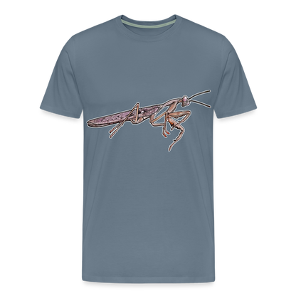 Männer Basic T-Shirt Rhombodera kirbyi Male - Blaugrau