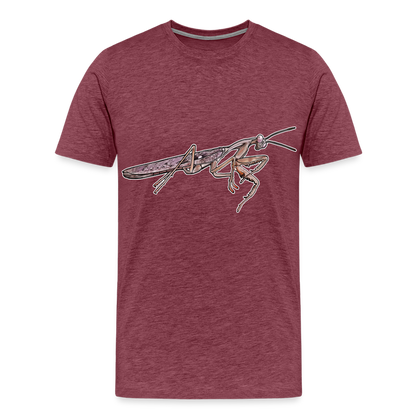 Männer Basic T-Shirt Rhombodera kirbyi Male - Bordeauxrot meliert