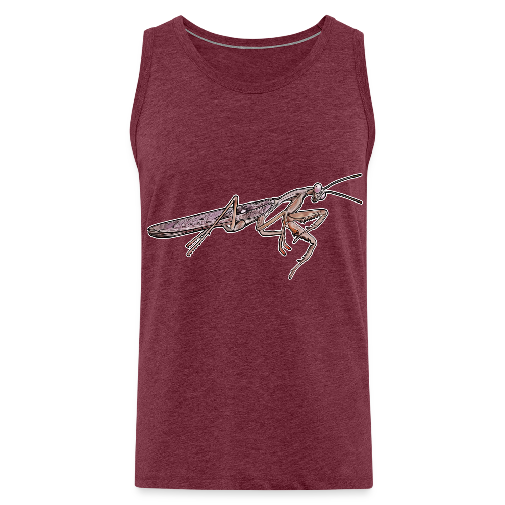 Männer Tank Top Rhombodera kirbyi Male - Bordeauxrot meliert