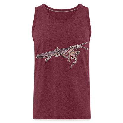 Männer Tank Top Rhombodera kirbyi Male - Bordeauxrot meliert