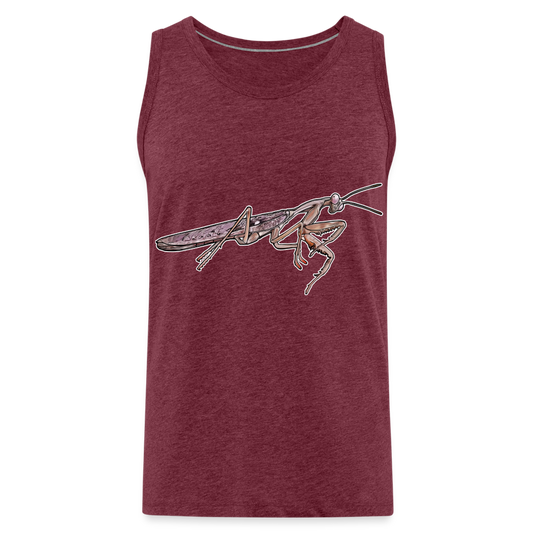Männer Tank Top Rhombodera kirbyi Male - Bordeauxrot meliert
