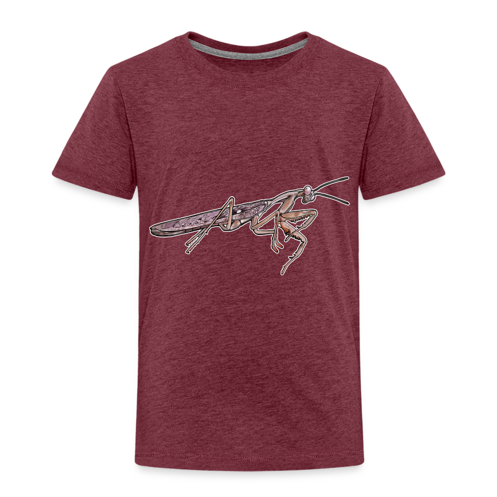 Kinder Basic T-Shirt Rhombodera kirbyi Male - Bordeauxrot meliert