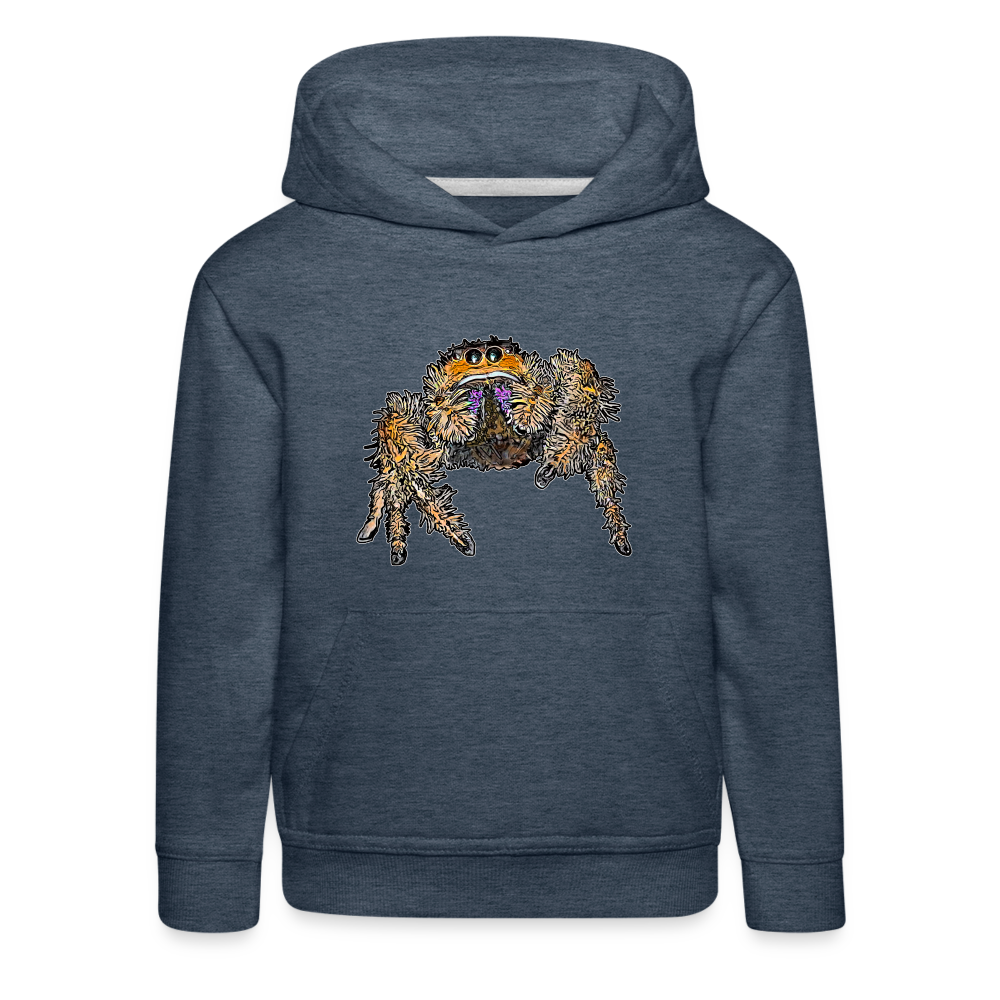 Kinder Hoodie Phidippus regius Everglades female - Jeansblau