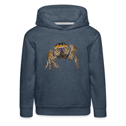 Kinder Hoodie Phidippus regius Everglades female - Jeansblau