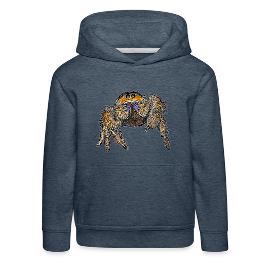 Kinder Hoodie Phidippus regius Everglades female - Jeansblau