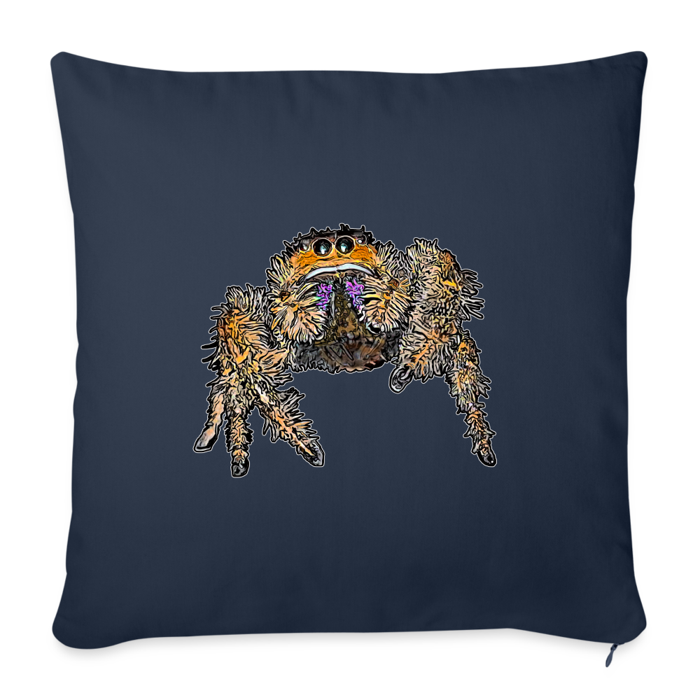 Sofakissen mit Füllung 44cm x 44cm Phidippus regius Everglades female - Navy