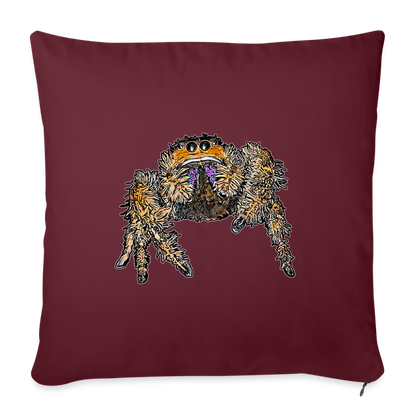 Sofakissen mit Füllung 44cm x 44cm Phidippus regius Everglades female - Burgunderrot