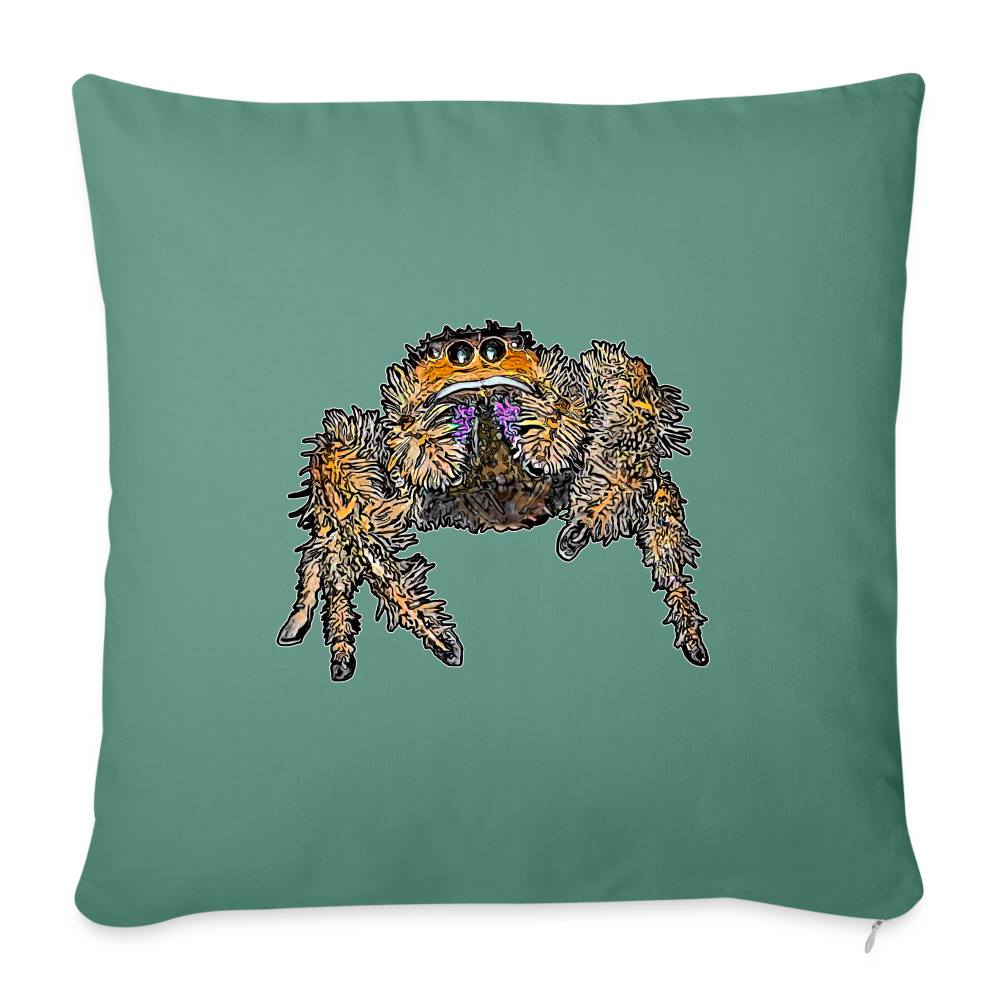 Sofakissen mit Füllung 44cm x 44cm Phidippus regius Everglades female - Tanngrün