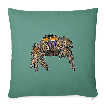 Sofakissen mit Füllung 44cm x 44cm Phidippus regius Everglades female - Tanngrün