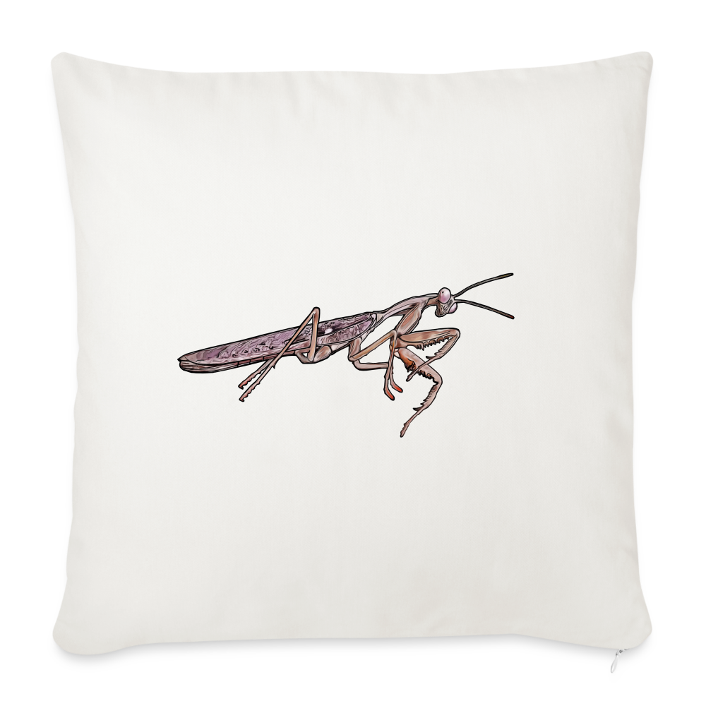 Sofakissen mit Füllung 44cm x 44cm Rhombodera kirbyi male - Naturweiß