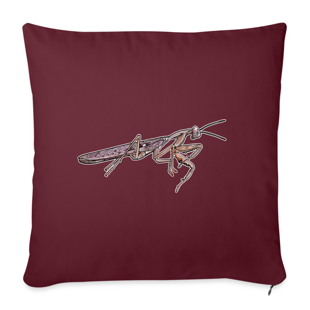 Sofakissen mit Füllung 44cm x 44cm Rhombodera kirbyi male - Burgunderrot