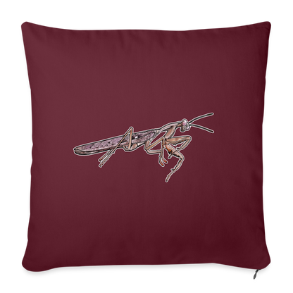 Sofakissen mit Füllung 44cm x 44cm Rhombodera kirbyi male - Burgunderrot