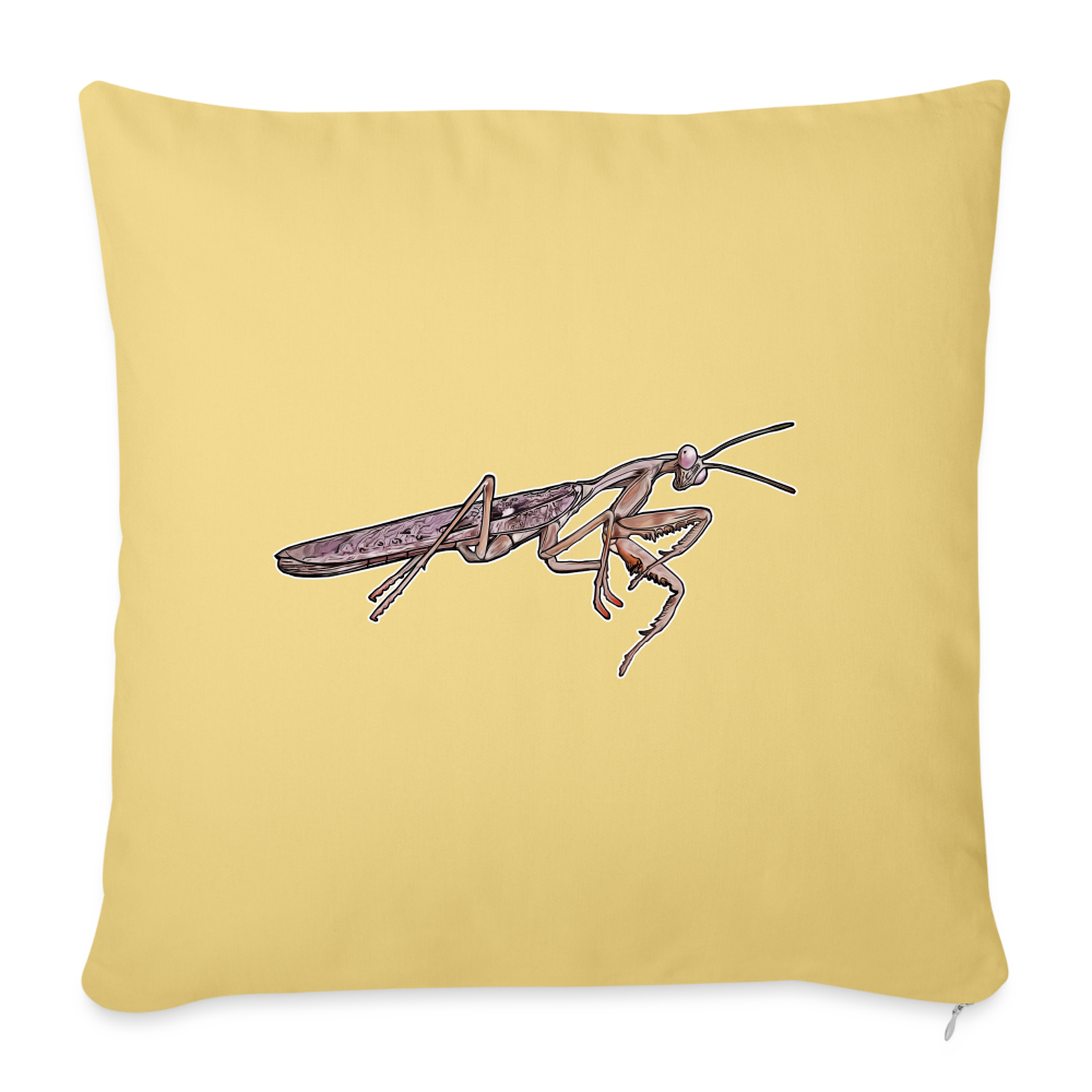 Sofakissen mit Füllung 44cm x 44cm Rhombodera kirbyi male - Hellgelb