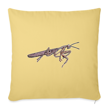 Sofakissen mit Füllung 44cm x 44cm Rhombodera kirbyi male - Hellgelb