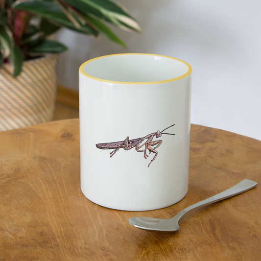 Tasse farbig Rhombodera kirbyi male - Weiß/Gelb