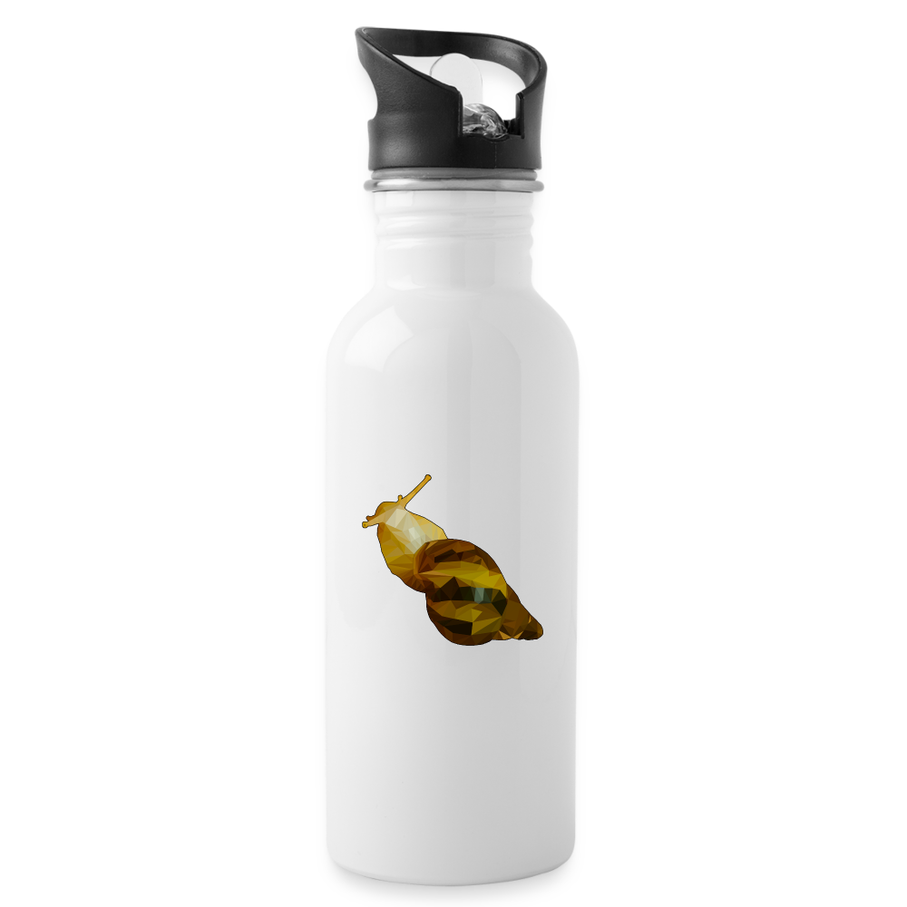 Trinkflasche Achatina reticulata Low Poly - weiß