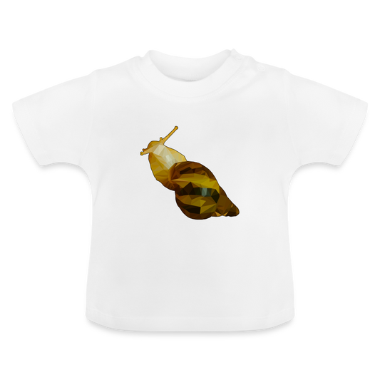 Baby T-Shirt Achatina reticulata Low Poly - weiß