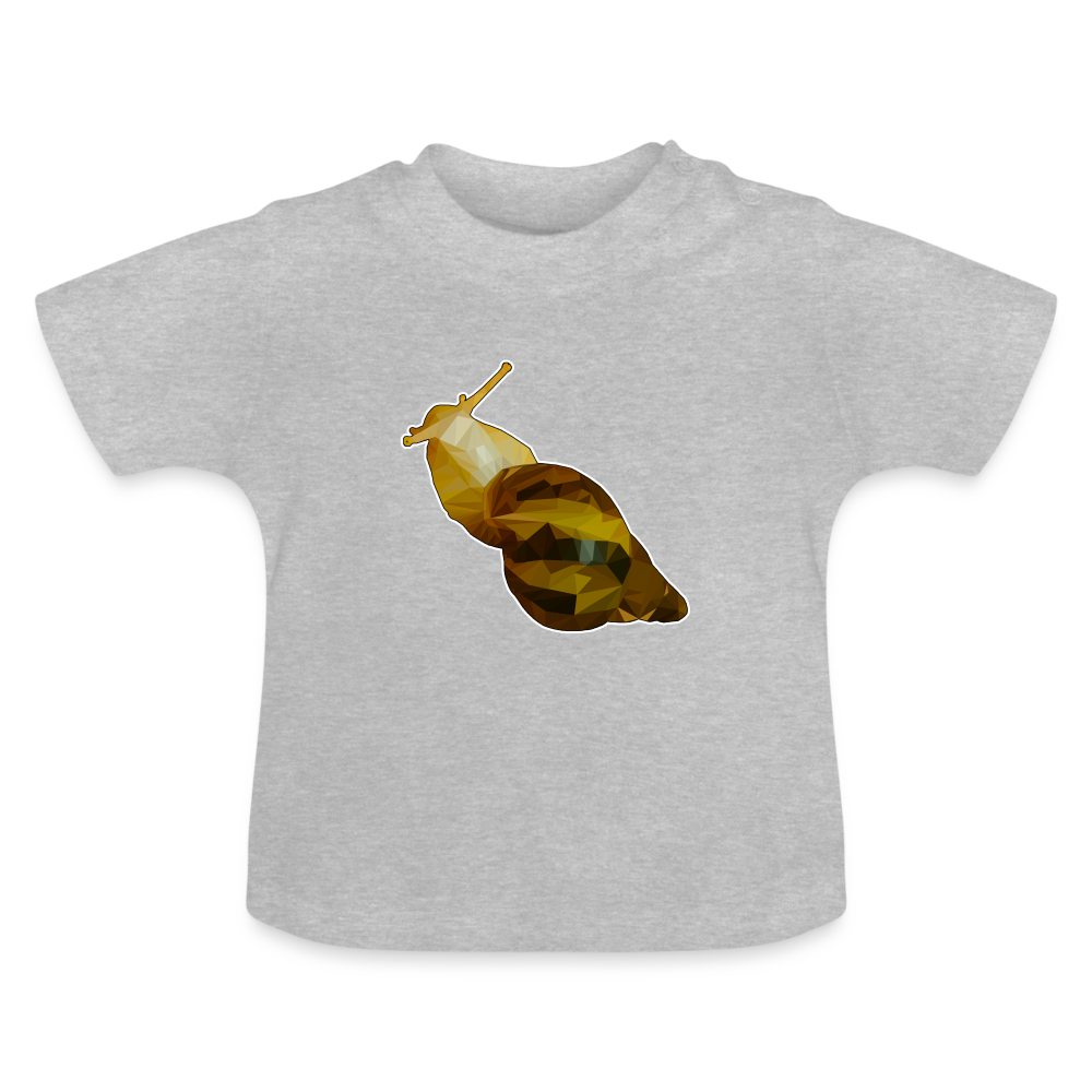 Baby T-Shirt Achatina reticulata Low Poly - Grau meliert