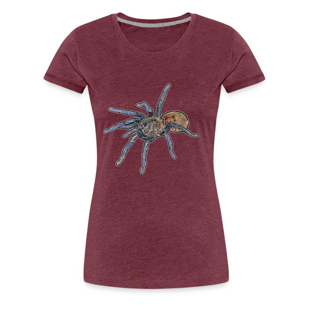 Frauen Basic T-Shirt Chromatopelma cyaneopubescens - Bordeauxrot meliert