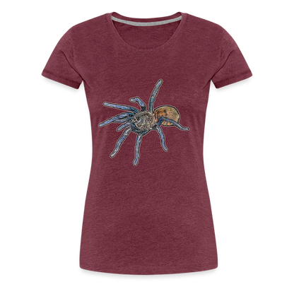 Frauen Basic T-Shirt Chromatopelma cyaneopubescens - Bordeauxrot meliert