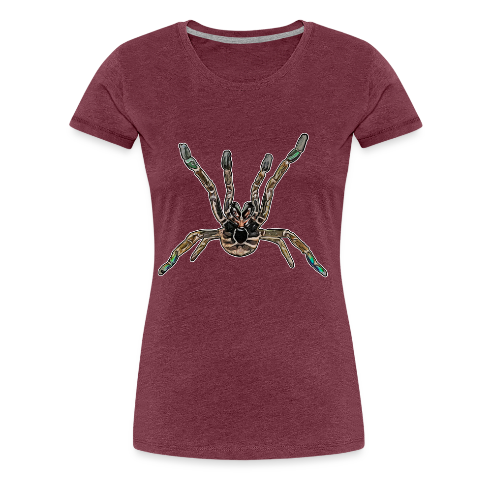 Frauen Basic T-Shirt Pterinochilus murinus tcf - Bordeauxrot meliert