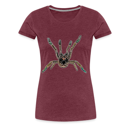 Frauen Basic T-Shirt Pterinochilus murinus tcf - Bordeauxrot meliert