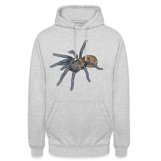 Unisex Hoodie Chromatopelma cyaneopubescens - Hellgrau meliert