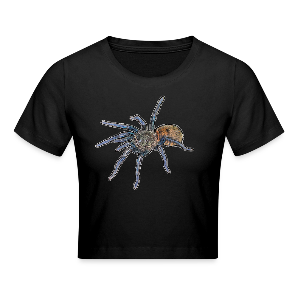 Crop T-Shirt Chromatopelma cyaneopubescens - Schwarz