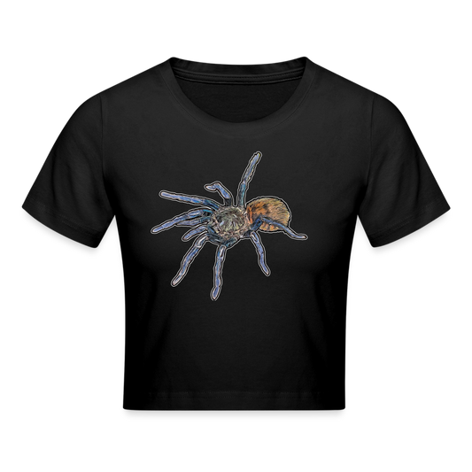 Crop T-Shirt Chromatopelma cyaneopubescens - Schwarz