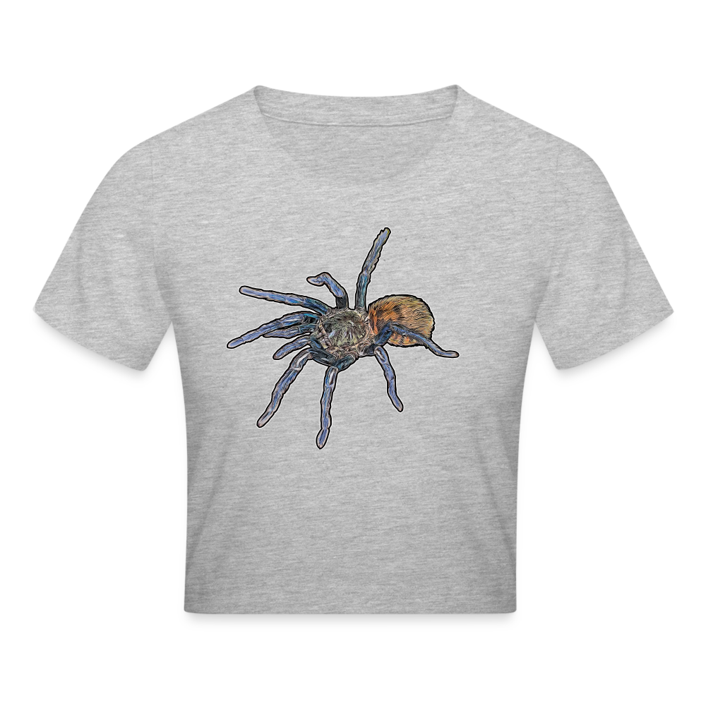 Crop T-Shirt Chromatopelma cyaneopubescens - Grau meliert