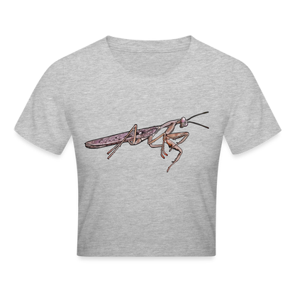 Crop T-Shirt Rhombodera kirbyi male - Grau meliert