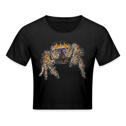 Crop T-Shirt Phidippus regius Everglades female - Schwarz