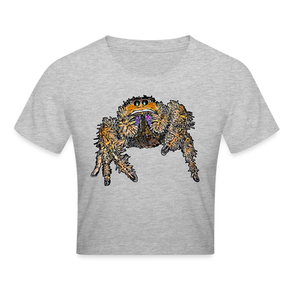 Crop T-Shirt Phidippus regius Everglades female - Grau meliert