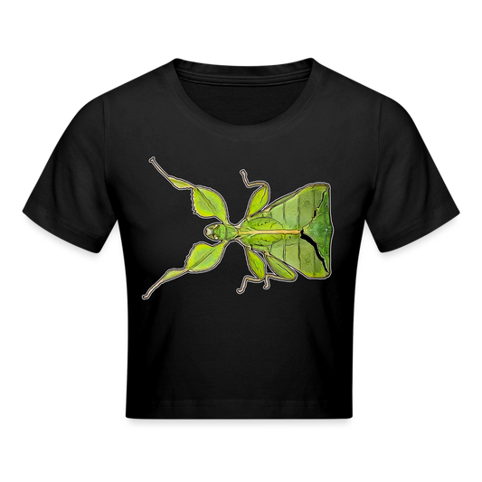 Crop T-Shirt Phyllium philippinicum female - Schwarz