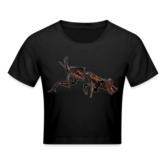 Crop T-Shirt Phyllocrania paradoxa female 2 - Schwarz