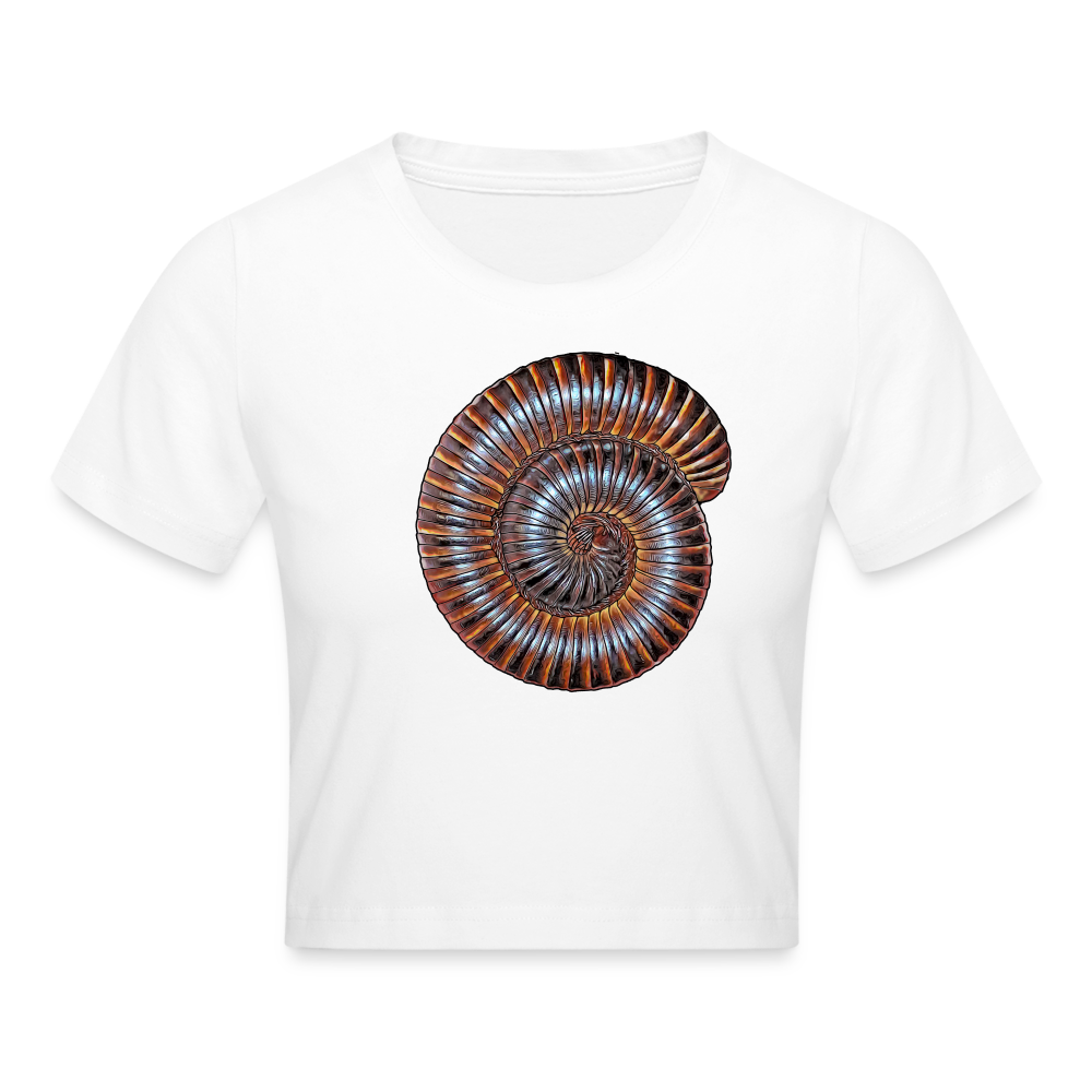Crop T-Shirt Archispirostreptus gigas - weiß