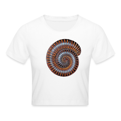 Crop T-Shirt Archispirostreptus gigas - weiß