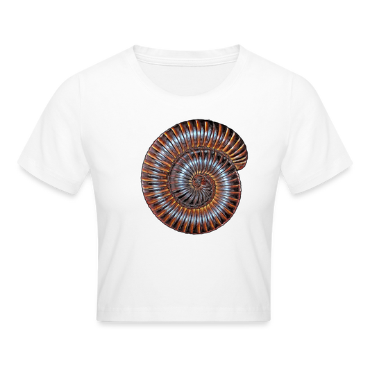 Crop T-Shirt Archispirostreptus gigas - weiß