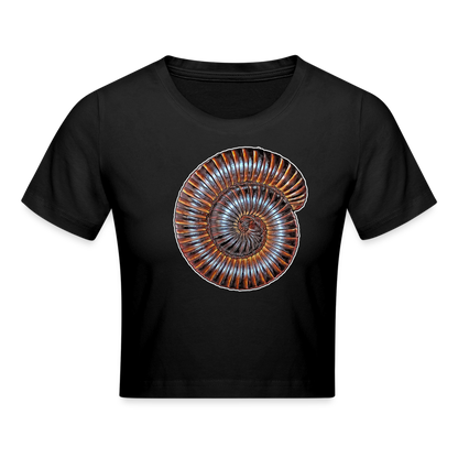 Crop T-Shirt Archispirostreptus gigas - Schwarz