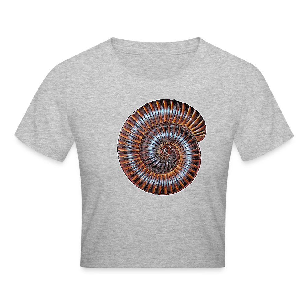 Crop T-Shirt Archispirostreptus gigas - Grau meliert