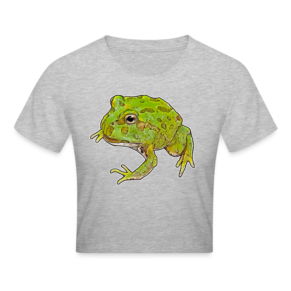 Crop T-Shirt Ceratophrys cranwelli Peppermint Blue - Grau meliert