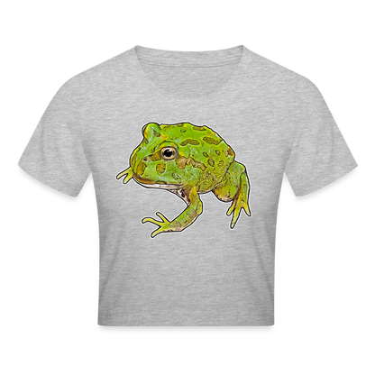 Crop T-Shirt Ceratophrys cranwelli Peppermint Blue - Grau meliert