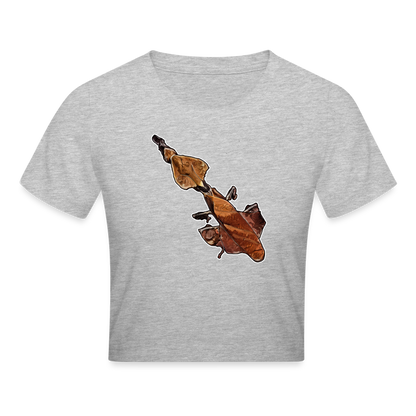 Crop T-Shirt Phyllocrania paradoxa female - Grau meliert