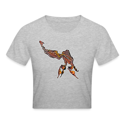 Crop T-Shirt Phyllocrania paradoxa male - Grau meliert